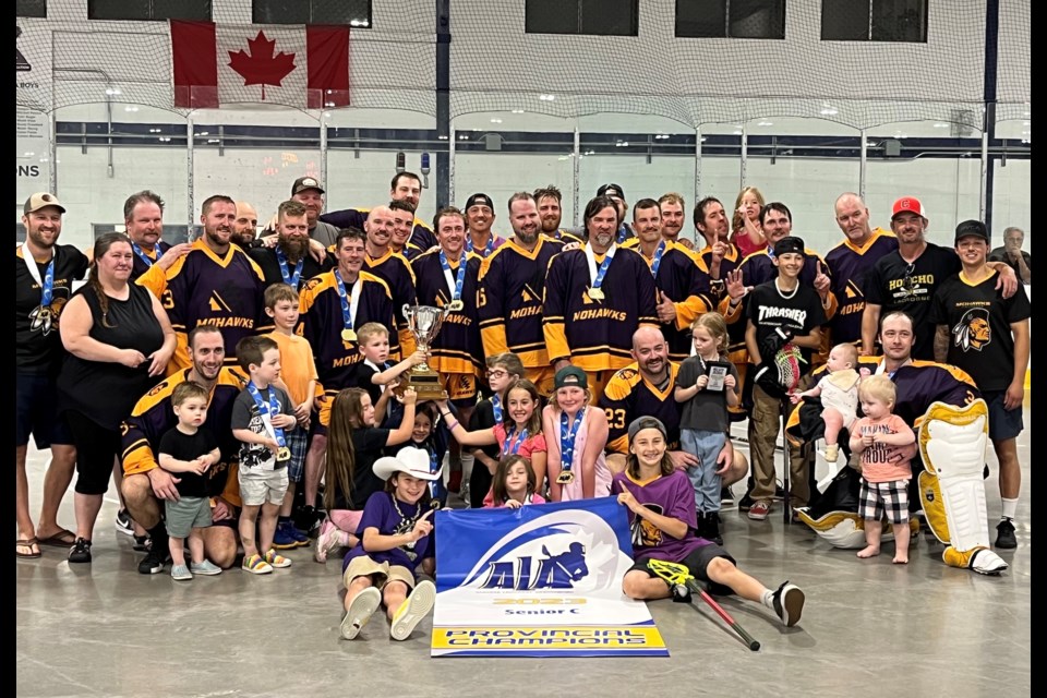 The Airdrie Mohawks obtained their sixth consecutive Rocky Mountain Lacrosse League senior C title on July 29, beating the Edmonton Warriors at the Plainsmen Arena.