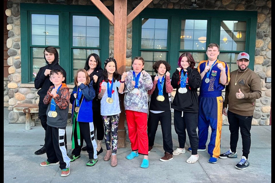 Oku Damashi athletes from Langdon, Chestermere, and Carseland cleaned up at a recent martial arts competition in Edmonton, which doubled as a tryout for the provincial team. Photo submitted/For Rocky View Weekly