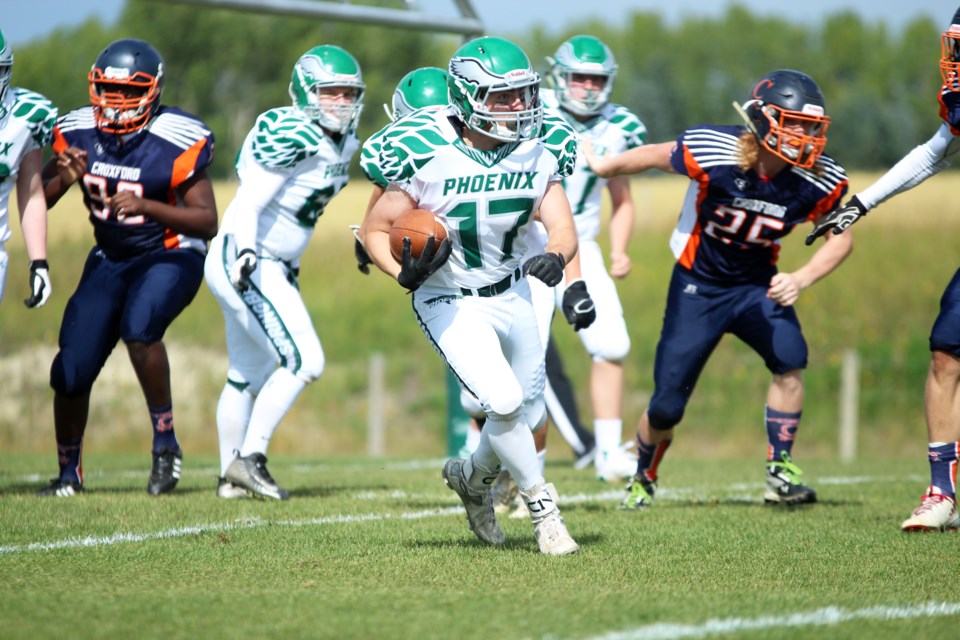 The Springbank Phoenix football team won its first two games of the RVSA season. 
Photo by Scott Strasser/Rocky View Publishing