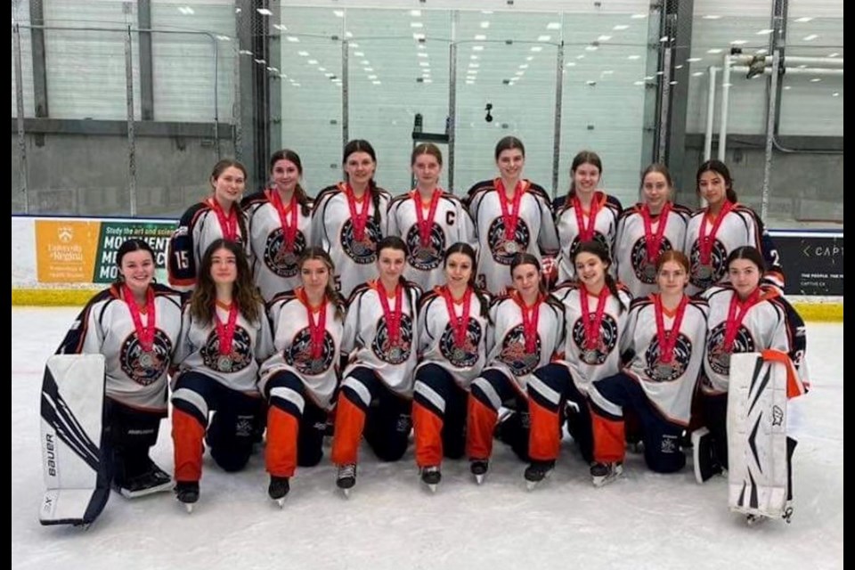 The Zone 2 AA ringette team, comprised of players from Airdrie, Cochrane, and Rocky View County, finished runners-up at the recent Canadian Ringette Championships.