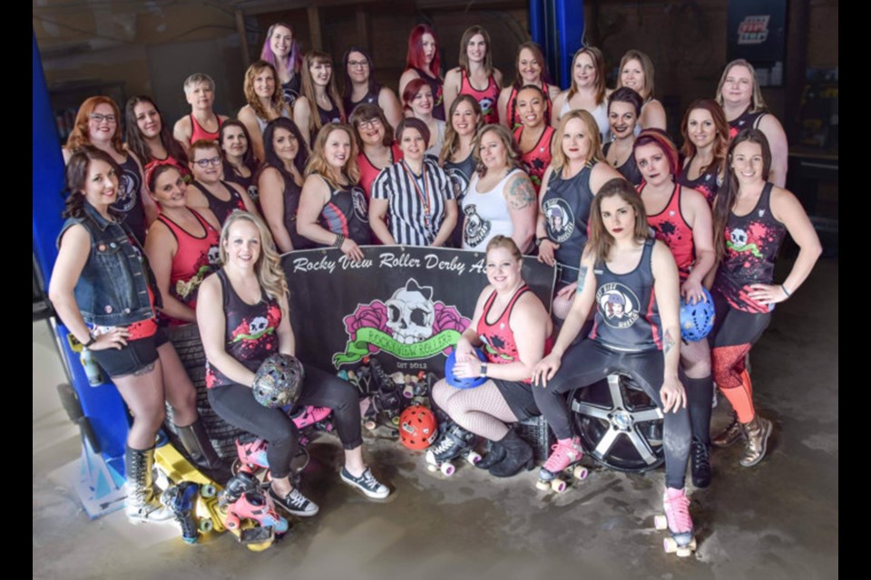 The Rocky View Rollers will take on the East Side Wheelers May 31, in a showcase game in Cochrane to help promote roller derby in the town. 
Photo Submitted/For Rocky View Publishing