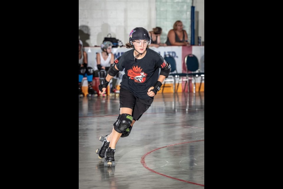 Three Rocky View Junior Roller Derby athletes will travel to France next summer for the Roller Derby Junior World Cup. Pictured: April Willie