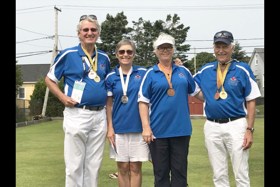 Douglas Campbell, Debra Hawker, Nancy and Karl Gibbie of Rocky View County will be in action this July at the 55-plus Alberta Summer Games. 
File Photo/Rocky View Publishing