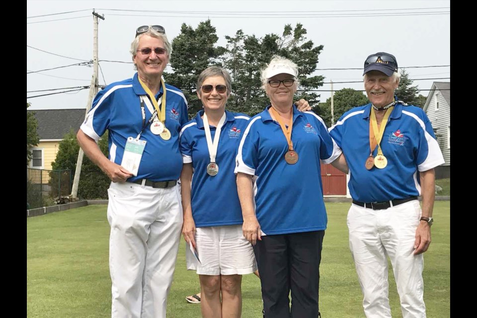 Douglas Campbell, Debra Hawker, Nancy and Karl Gibbie of Rocky View County will be in action this July at the 55-plus Alberta Summer Games. 
File Photo/Rocky View Publishing