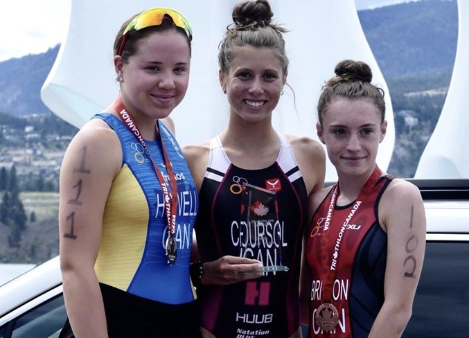 Sixteen-year-old Sophia Howell, (left) was the second-fastest junior-aged athlete from Canada (ages 16 to 19) in the July 7 Kelowna leg of the 2019 CamTri series. 
Photo Submitted/For Rocky View Publishing