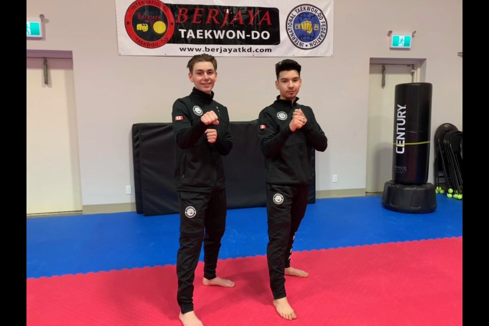 Airdrie taekwondo athletes Jacob Heide (left) and Kevin Escoto (right) were among 60 representatives of Canada at the 2019 ITF World Championships in Inzell, Germany. 
Submitted/For Rocky View Publishing