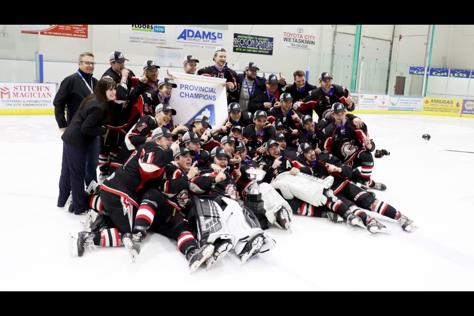 The Airdrie Thunder won its first-ever provincial title in April, downing the Wainwright Bisons in overtime April 7 to secure the Junior B Provincial championship. Ten weeks later, the team held its player awards banquet.
File Photo/Rocky View Publishing