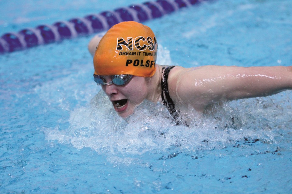 The Nose Creek Swim Association hosted the 23rd annual John Timmermans Memorial Invitational Feb. 27 to 29. The meet, which was the final qualifier for Swim Alberta's 2020 short course provincial championships, included more than 70 swimmers from Airdrie. Photos by Scott Strasser/Airdrie City View