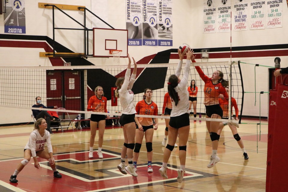 The W.H. Croxford Cavaliers senior girls' volleyball team lost in four sets to the Cochrane Cobras Nov. 16, in the RVSA finals.