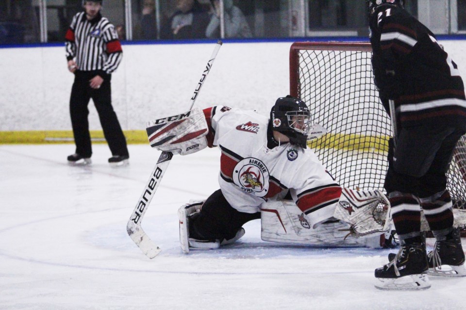 Zachary Zahara is one of three returning Airdrie Xtreme players from last season. He made 40 saves in the team's 2019-20 season opener Sept. 21, in a 2-0 defeat to the Calgary Royals. 
File Photo/Rocky View Publishing