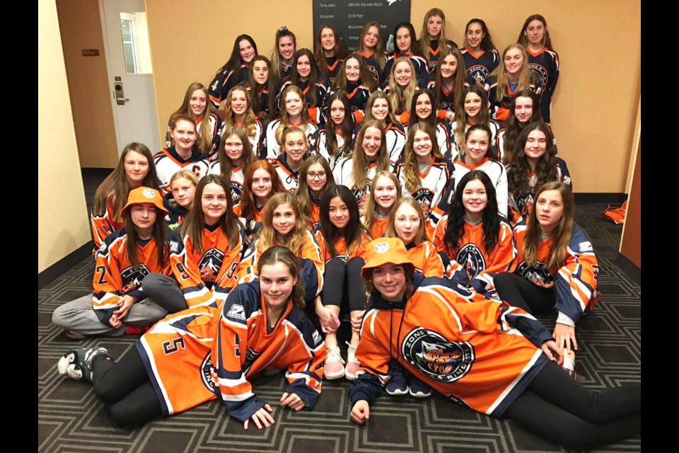 Zone 2 Ringette, which encompasses Rocky View County, includes select teams for the U14, U16 and U19 AA levels. Photo Submitted/For Rocky View Publishing