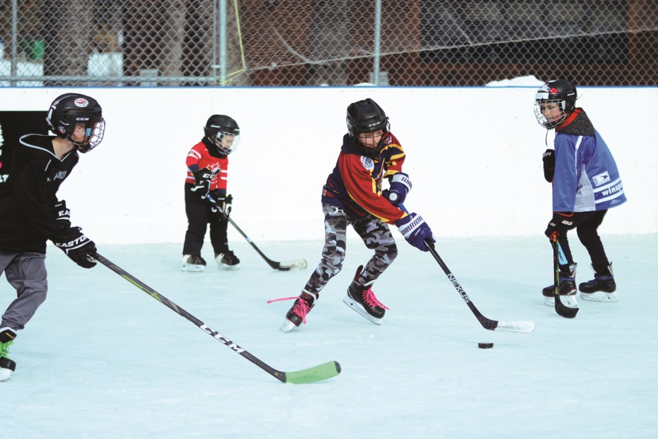 Bragg Creekâs outdoor rink was full of hustling and bustling hockey players on Feb. 21.