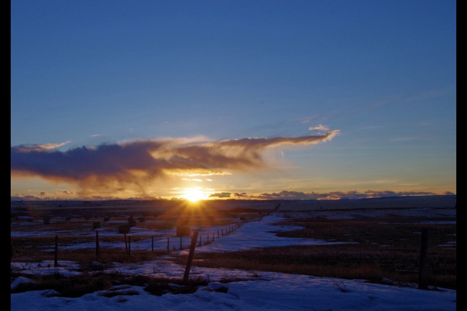 Keoma-based photographer Marlene Michel captured this stunning sunset west of Airdrie along Highway 772 on March 6.