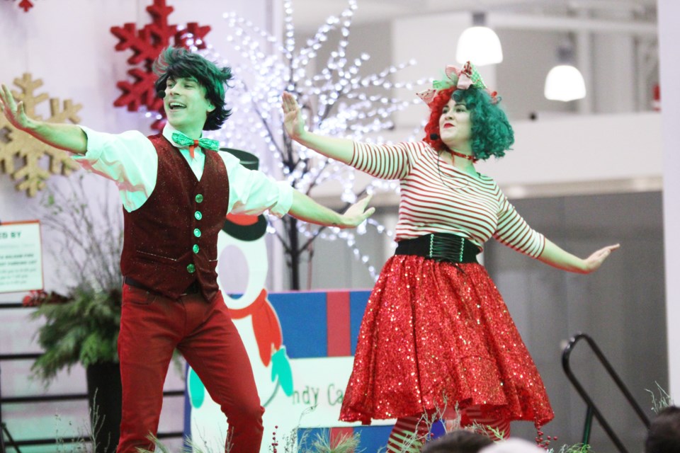New Horizon Mall hosted the Kids' Christmas Party Dec. 14. The event included an interactive holiday-themed show with singing and dancing from the Candy Cane Kids, as well as a colouring station and scavenger hunt. Photo by Scott Strasser/Rocky View Publishing