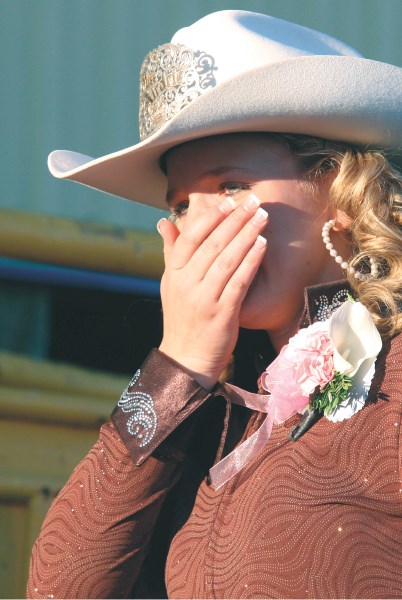 Alicia Kuipers, 19, of Airdrie, reacts to being named the 2010 Miss Rodeo Airdrie during the final day of competition on July 3.