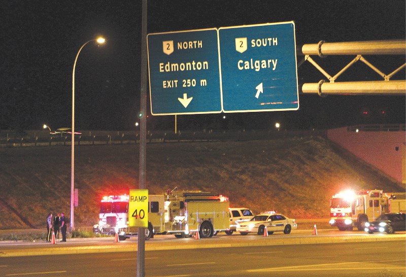 At about 9:30 p.m., Airdrie RCMP, Fire Department and EMS responded to a vehicle vs. pedestrian accident on Yankee Valley Boulevard at the Highway 2 southbound ramp. A