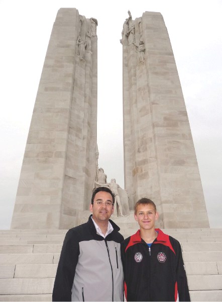 Wild Rose MP Blake Richards and his son Quinn visited the Vimy memorial this summer.