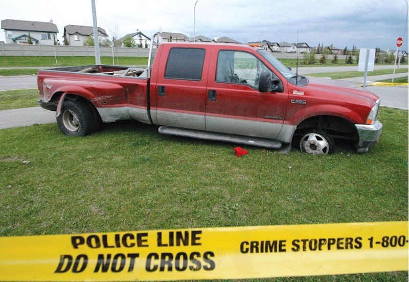 Around 8 p.m. on June 2, a red Ford F350 driven by a 26-year-old wanted man was stopped after a chase, that originated in Calgary, at the 7-Eleven store on Yankee Valley