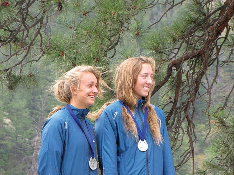 Rowers Olivia McMurray, right, of Airdrie and Karen Guran of Calgary earned a silver medal in the women&#8217;s coxless pairs at the 2011 Western Canada Summer Games in