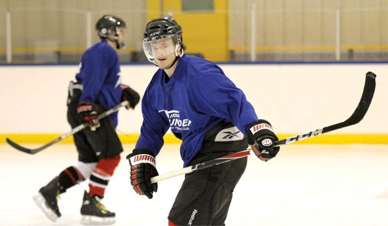 Returning player Alex Diduch took part in the two-day Airdrie Junior B Thunder three-on-three conditioning tournament held Aug. 13 and 14 at the Ron Ebbesen Arena.