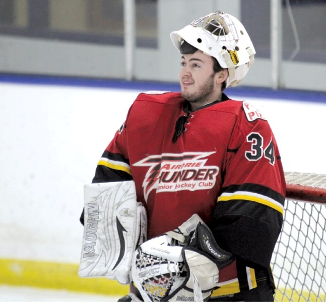 Cody Boeckman, a 17-year-old goalie from Cochrane, is hoping to help his team make a run into the HJHL playoffs.