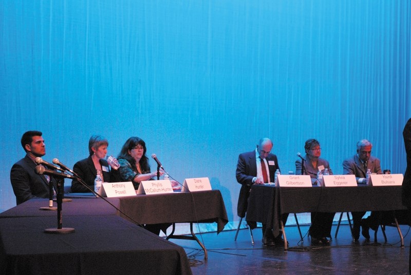 Rocky View Schools board of trustees candidates gathered at an all candidates forum on Oct. 15, at the Bert Church Live Theatre.