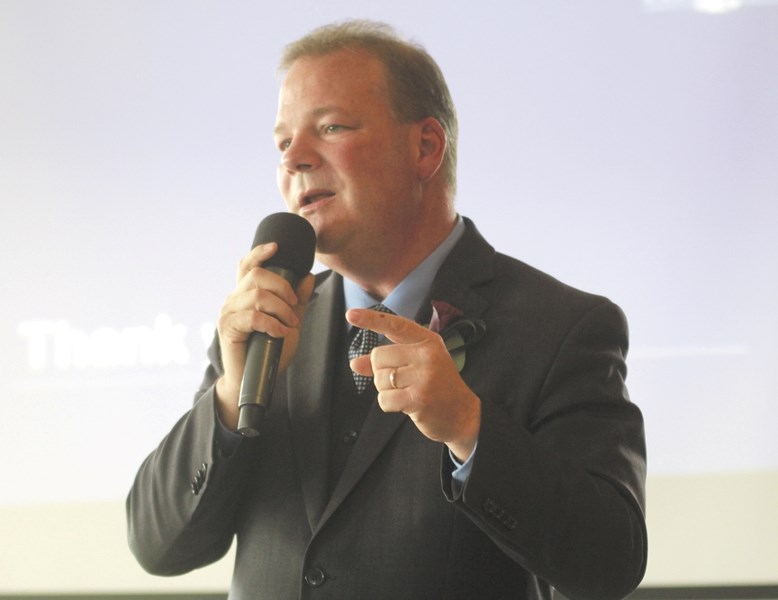 Airdrie Mayor Peter Brown delivered his state of the city address at Woodside Golf Course on June 18.