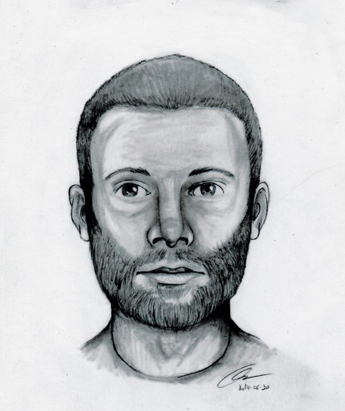 RCMP released this artist&#8217;s sketch of the suspect based on the victim&#8217;s description.