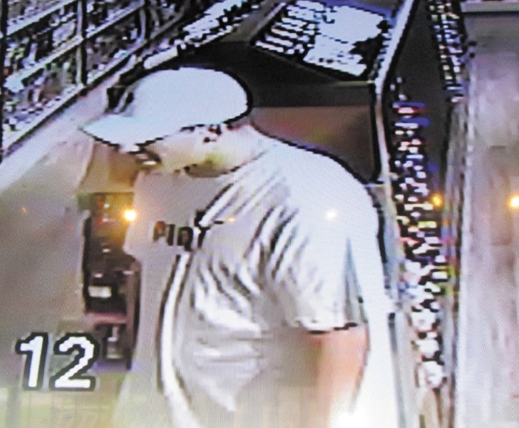 RCMP is asking the public for assistance in indentifying this man, who stole a $1,000 bottle of cognac from the Sierra Springs liquor store on Aug. 17.