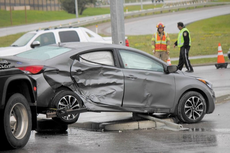 The passenger in this vehicle was taken to hospital as a precaution after a two-car collision at the intersection of Sierra Springs Dr. and Yankee Valley Blvd on Sept. 2.