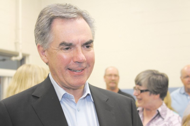 Premier Jim Prentice in Airdrie on April 13 for a meet-and-greet during his campaign tour.