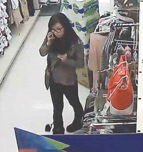 The first of two people wanted in connection with an alleged pair of thefts at London Drugs on Nov. 28 was caught on video surveillance footage, which has since been provided 
