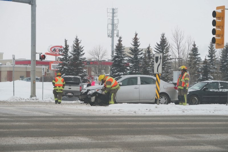 Firefighters from the Airdrie Fire Department along with Airdrie RCMP and EMS responded to the scene of a multi-vehicle collision on Yankee Valley Boulevard and Sierra