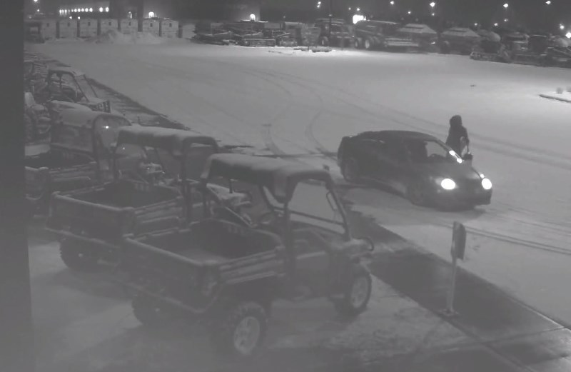 A suspect is pictured in a photo provided by Airdrie RCMP. Three break and enters, which occurred Jan. 16 and 17, are alleged to have been committed by the same suspects. The 