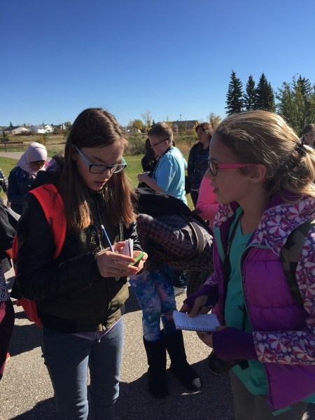 Students from Muriel Clayton Middle School in Airdrie explored areas like Nose Creek Park in order to take photos and write articles for inclusion in Rocky View Geographic, a 