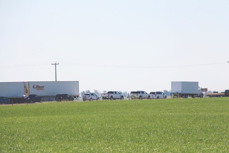 Traffic from Highway 2 was diverted over to Highway 2A June 29 after a serious collision shut down the major highway north of Carstairs.