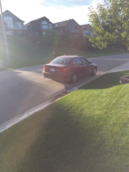 Cochrane RCMP released a photo of the vehicle used in an early morning attempted robbery July 27 in Gleneagles Estates.