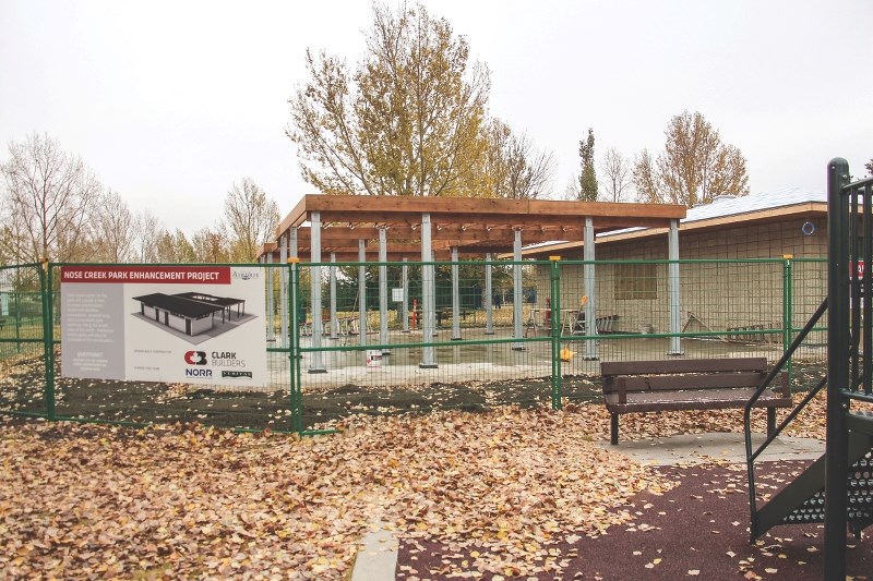 A $2.47 million renovation of Nose Creek Park is well underway, with completion of a new concession and bathrooms expected by the end of the month.