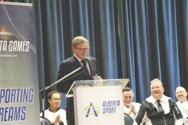 Minister of Culture and Tourism David Eggen announced Airdrie will host the 2020 Alberta Winter Games during a special event at Muriel Clayton School on Jan. 25.