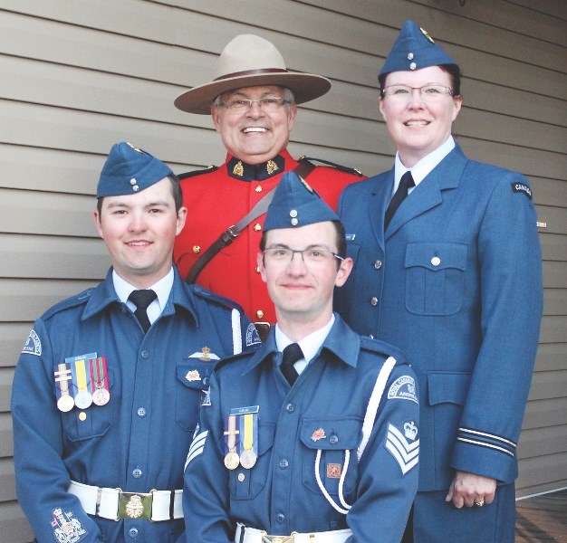 Jim Kruk (back left), 62, was killed when the aircraft he was piloting crashed Oct. 13 not long after takeoff from the Kelowna International Airport. Kruk leaves behind his