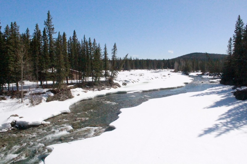 The Elbow River viewed from Bragg Creek. Tsuut&#8217;ina First Nation submitted a statement of concern over Bragg Creek berms along the river, believing they will have a