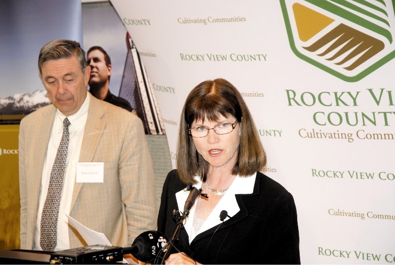 Rocky View County Reeve Lois Habberfield announces a new task force to discuss growth issues in the County on July 6.