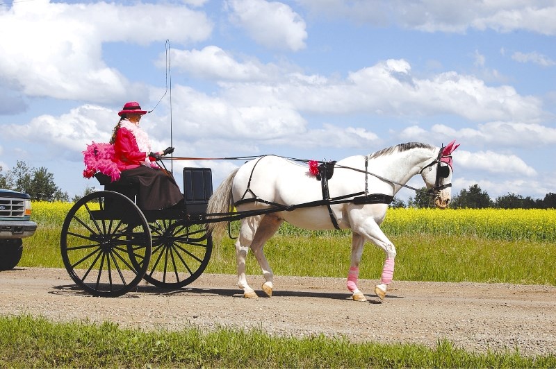 Go Pink- Lynn Johnston, of the Rimbey Agricultural Society, got in on the inaugural Wild Pink Yonder trail ride in 2009. Organizers are hoping this year&#8217;s event will be 