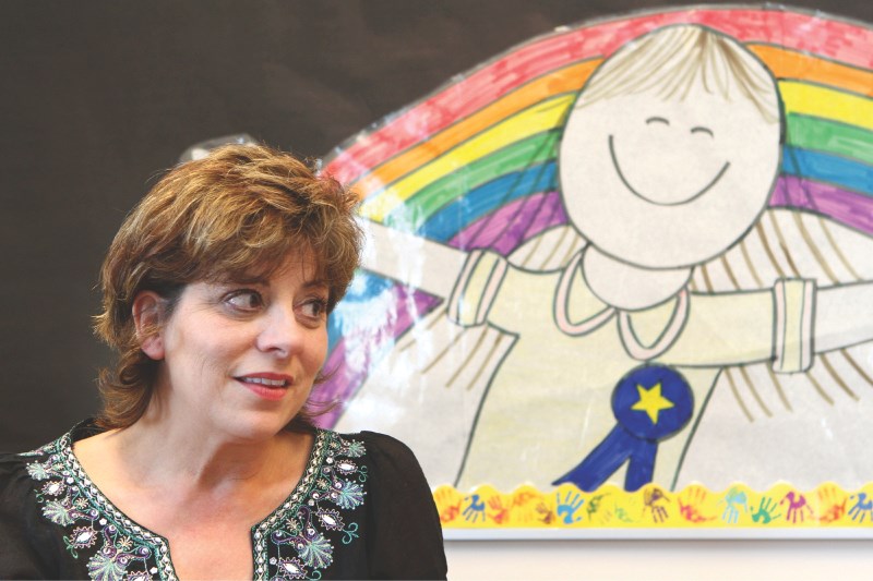 Child development advisor Adele Gamble discusses merits of the Rainbow program at Crossfield Elementary school last week.