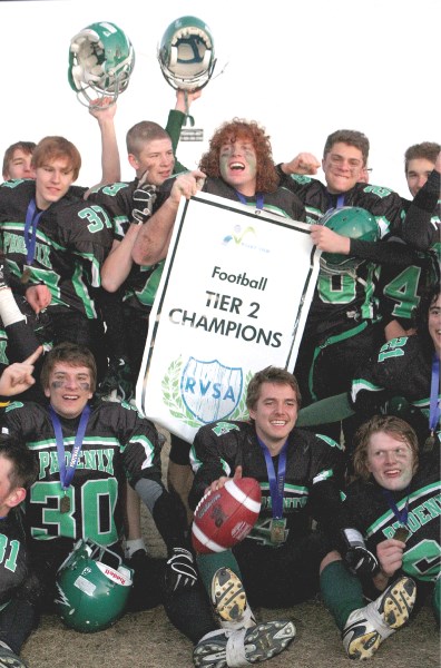 The Springbank Phoenix claims the Rocky View Sports Association Tier 2 championship in a 15-14 triple-overtime thriller played Oct. 29 in Springbank.