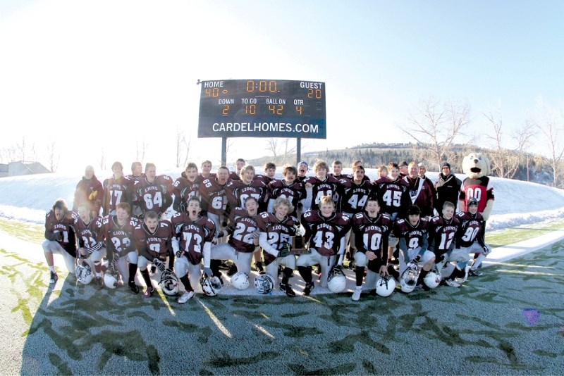 The Cochrane Lions won the Calgary Bantam Football Association&#8217;s (CBFA) Division III Championship with a 40-20 win over the Airdrie Storm, Nov. 5, at Shouldice Park in