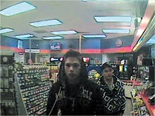 RCMP are looking for these two men wanted in connection to a series of vehicle break-ins in Cochrane May 16.