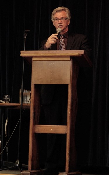 Former Crossfield mayor and current mayoral candidate Phil McCracken introduced himself to the residents at the all candidates forum on Oct. 7, held at the Crossfield and