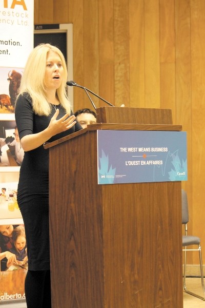 Minister of State for Western Economic Diversification Michelle Rempel spoke at the Institute for Applied Poultry Technologies in Airdrie on Oct. 19 during a federal