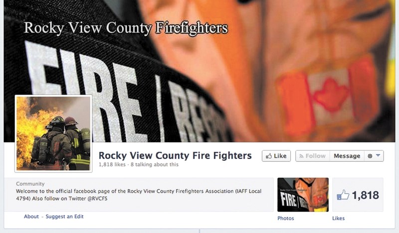 A screenshot of the Rocky View County Fire Services Facebook page.